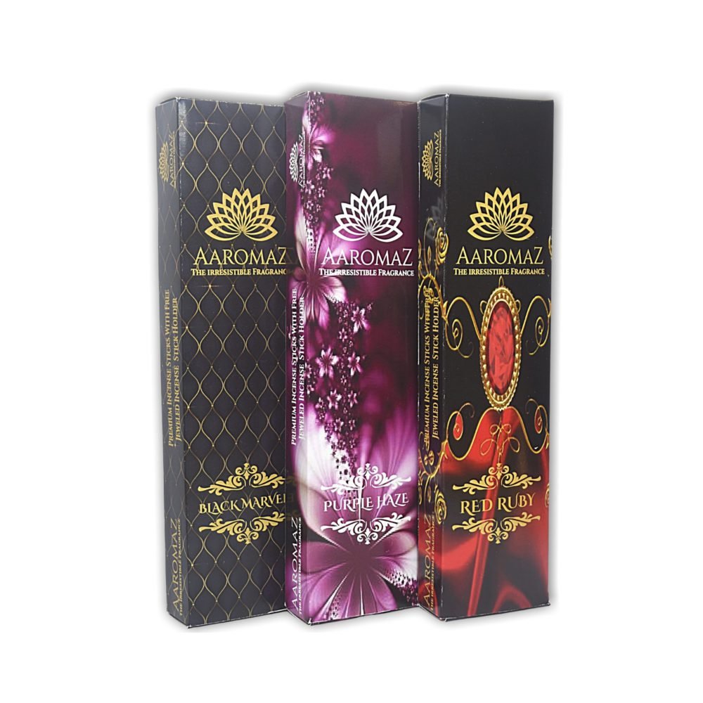 AaromaZ Premium 3 Fragrance Hand Dipped Low Smoke Incense sticks Combo-Pack