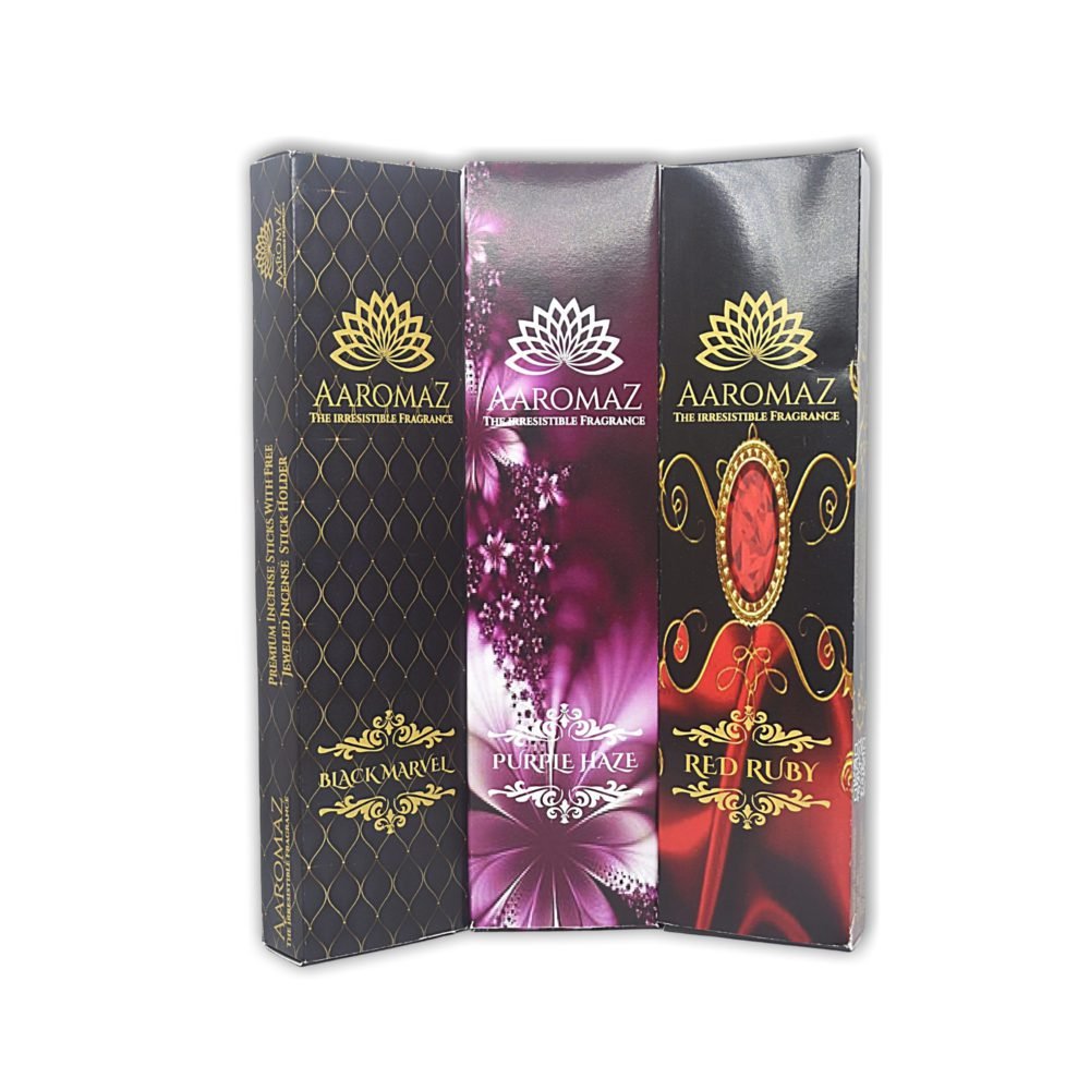 AaromaZ Premium 3 Fragrance Hand Dipped Low Smoke Incense sticks Combo-Pack