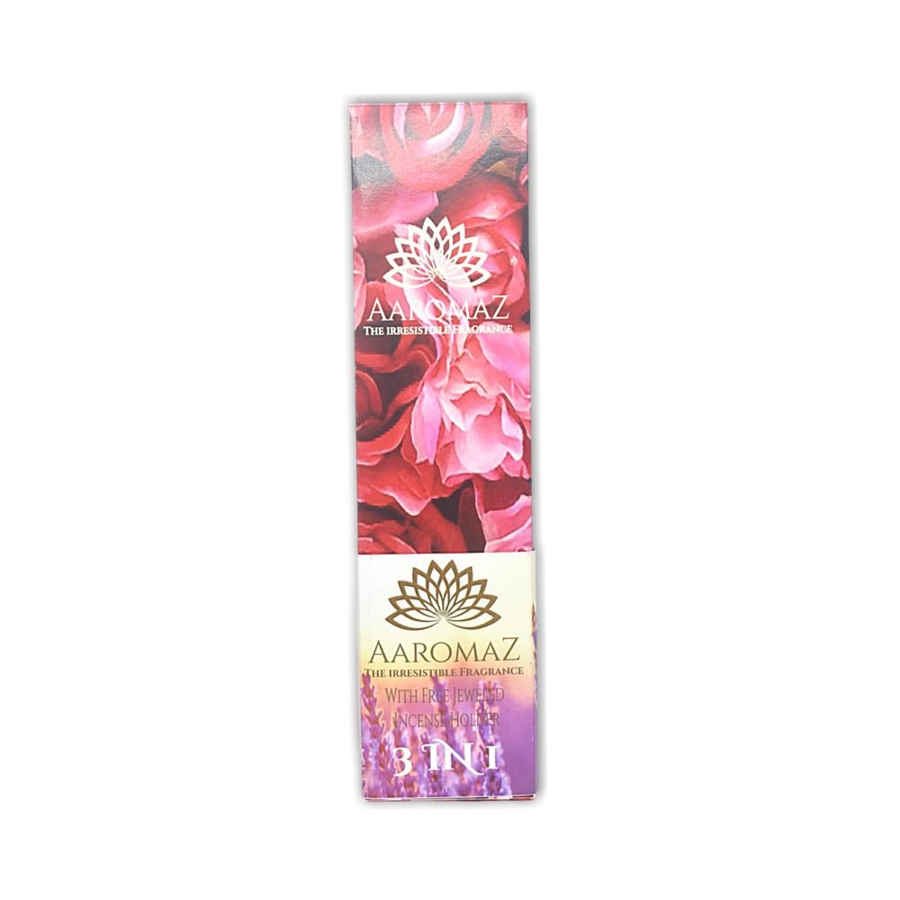 AaromaZ Premium 3 Fragrance Hand Dipped Low Smoke Incense sticks Combo-Pack Rose, Sandalwood, Lavender with Free Jeweled Incense stick holder. - Image 6