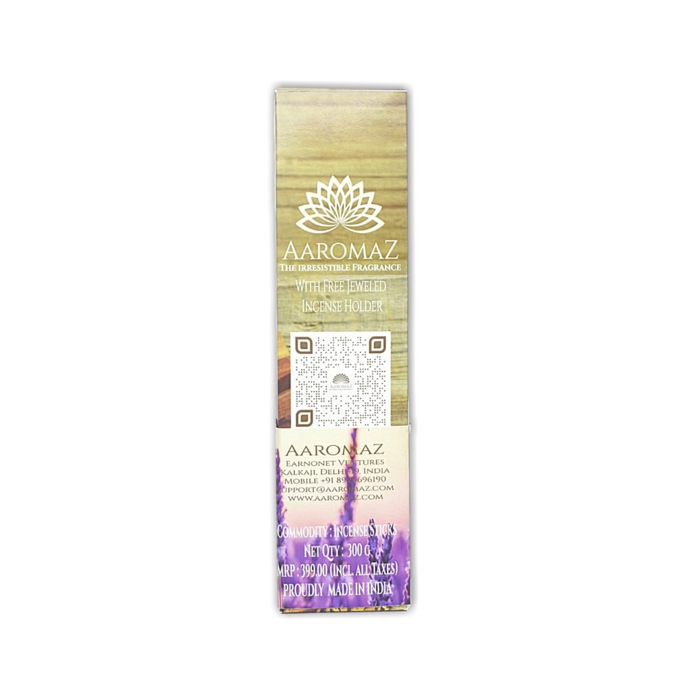 AaromaZ Premium 3 Fragrance Hand Dipped Low Smoke Incense sticks Combo-Pack Rose, Sandalwood, Lavender with Free Jeweled Incense stick holder. - Image 8