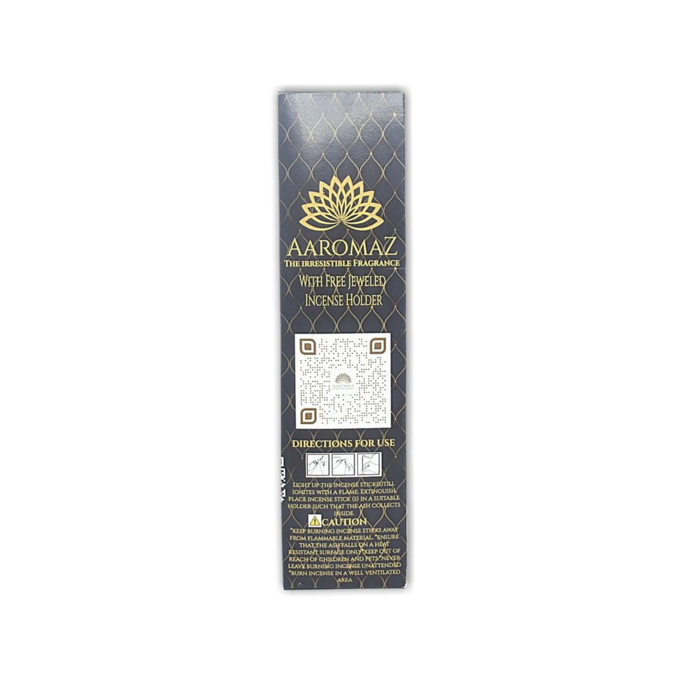 AaromaZ Premium Black Marvel Fashion Fragrance, Hand Dipped, Low Smoke, Free Jeweled Incense stick holder - Image 2