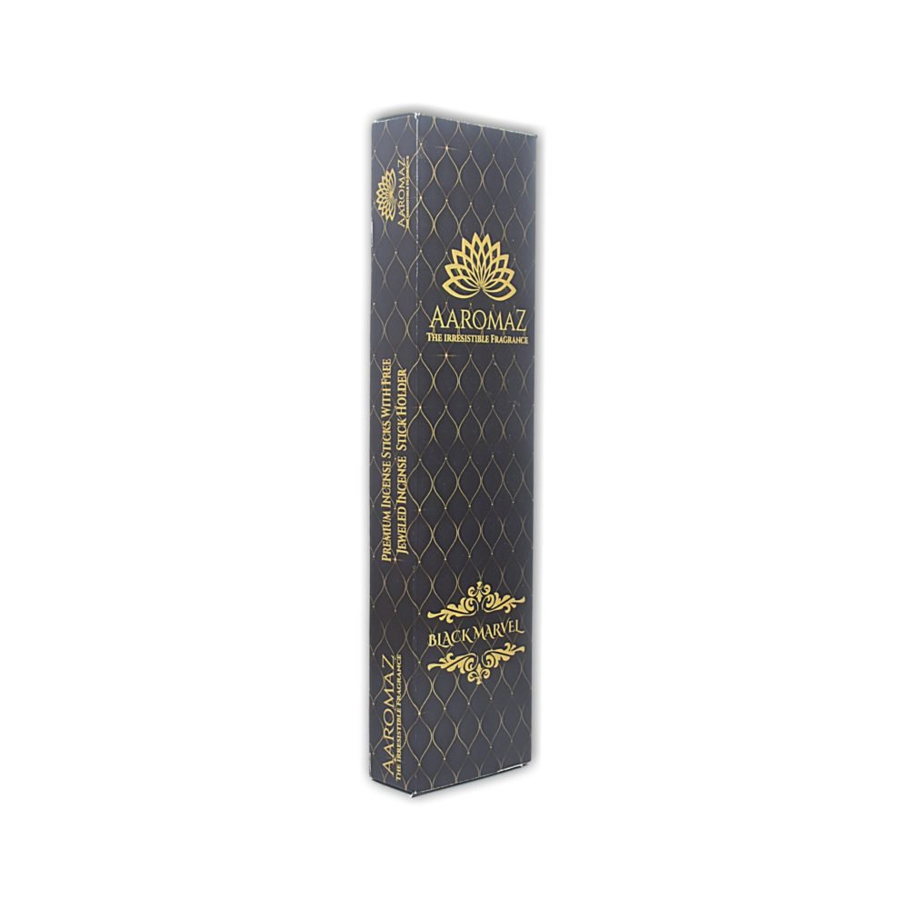AaromaZ Premium Black Marvel Fashion Fragrance, Hand Dipped, Low Smoke, Free Jeweled Incense stick holder - Image 4