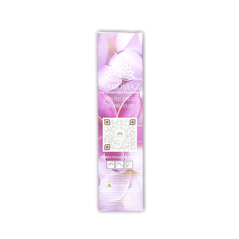 AaromaZ Premium Pink Flora Fragrance, Hand Dipped, Low Smoke, Free Jeweled Incense stick holder - Image 2