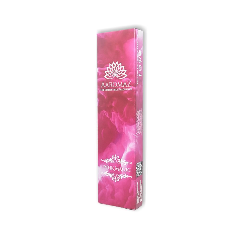 AaromaZ Premium Pink Magic Fashion Fragrance,Hand Dipped,Low Smoke,Free Jeweled Incense stick holder