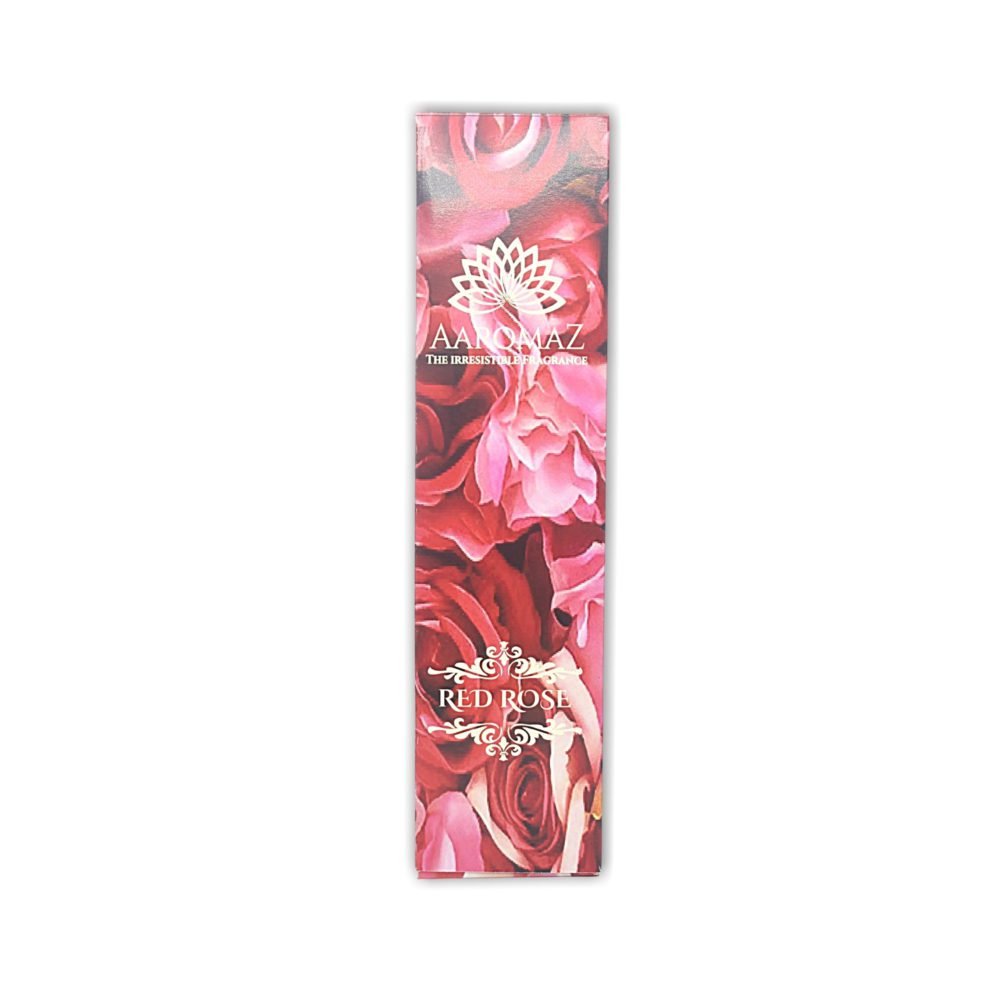 AaromaZ Premium Red Rose Fragrance, Hand Dipped, Low Smoke, Free Jeweled Incense stick holder.