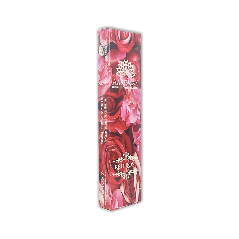 AaromaZ Premium Red Rose Fragrance, Hand Dipped, Low Smoke, Free Jeweled Incense stick holder. - Image 5