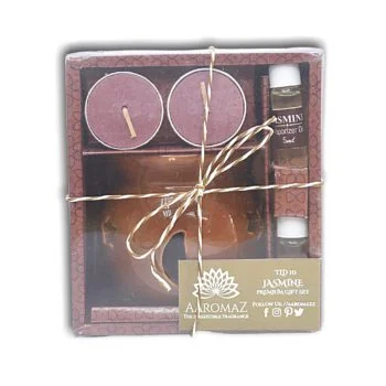 AaromaZ Premium Jasmine Incense ,Ceramic Cup, Tea light holder Set.