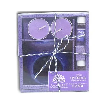 AaromaZ Premium Lavender Incense ,Ceramic Cup, Tea light holder Set.