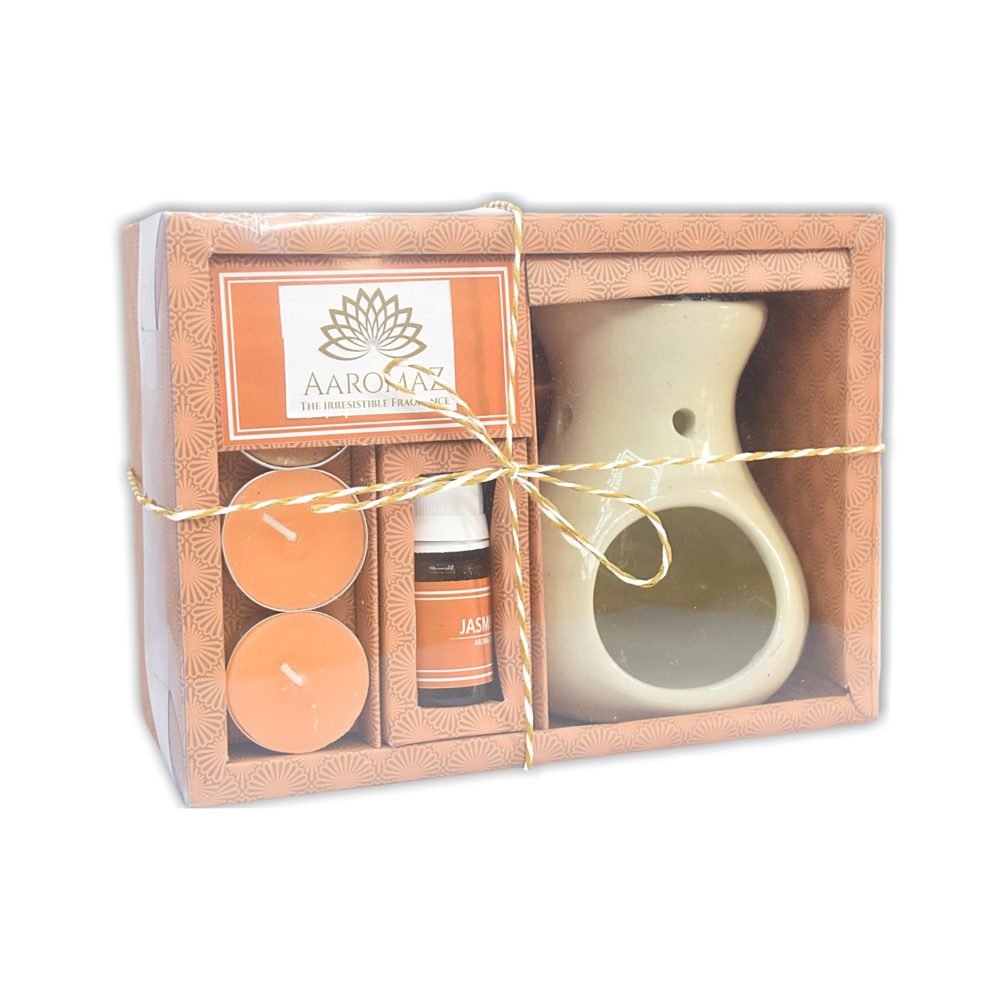 Tea Light Diffuser Jasmine Scented Premium Aroma Oil And Ceramic Cup By AaromaZ.