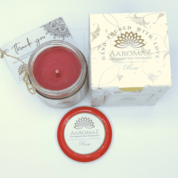 AaromaZ Popular Series Rose Scented Glass Jar Candle.