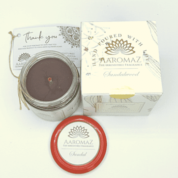 AaromaZ Popular Series Sandalwood Scented Glass Jar Candle