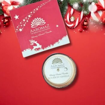 Bourbon Vanilla Scented Candle – Luxurious Holiday Fragrance | AaromaZ |230G | AaromaZ Christmas Collection
