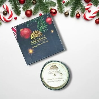 Cinnamon Vanilla Scented Candle – Sweet & Spiced Holiday Blend | AaromaZ|230G | AaromaZ Christmas Collection