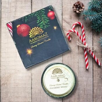 Cranberry Wood Scented Candle – Fruity & Woody Festive Blend | AaromaZ|230g AaromaZ Christmas Collection