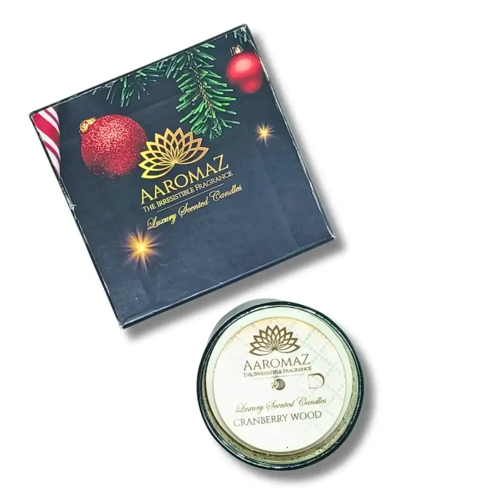 Cranberry Wood Scented Candle – Fruity & Woody Festive Blend | AaromaZ|230g AaromaZ Christmas Collection