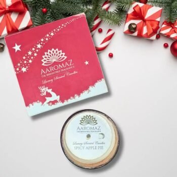 Spicy Apple Pie Scented Candle – Deliciously Festive Aroma | AaromaZ|230G | AaromaZ Christmas Collection