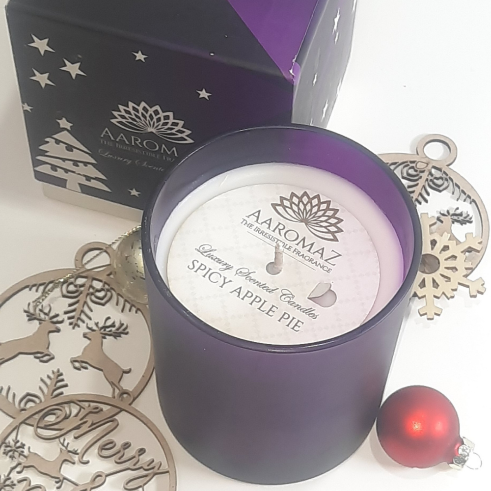 Spicy Apple Pie Scented Candle – Deliciously Festive Aroma | AaromaZ|320g