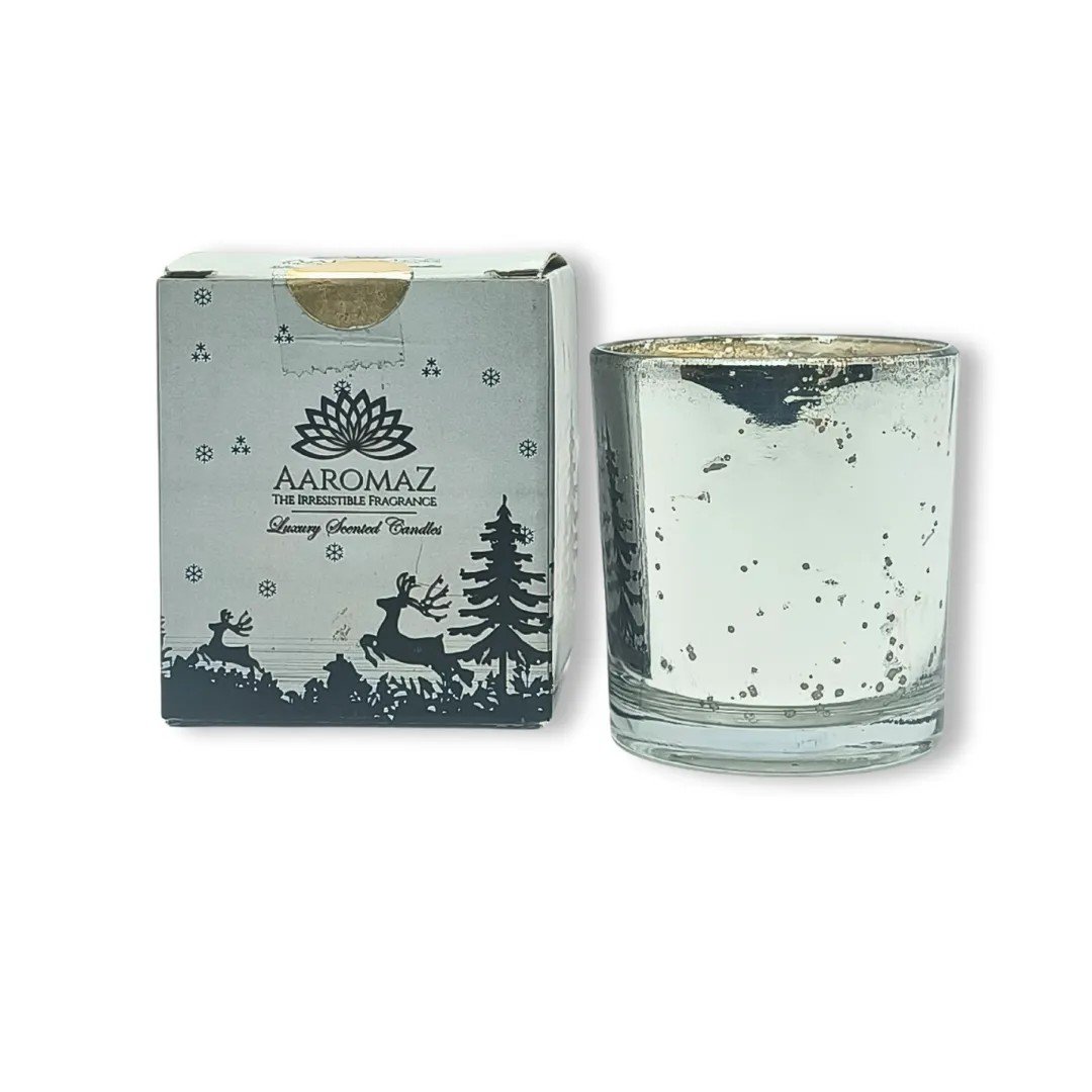 Christmas Pine Scented Candle – Fresh Evergreen Holiday Scent | AaromaZ |150g Silver Jar Christmas Pine Scented Candle Christmas Pine Scented Candle – Fresh Evergreen Holiday Scent | AaromaZ |150g Silver Jar