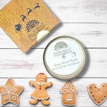 Bourbon Vanilla Scented Candle – Luxurious Holiday Fragrance | AaromaZ|150G