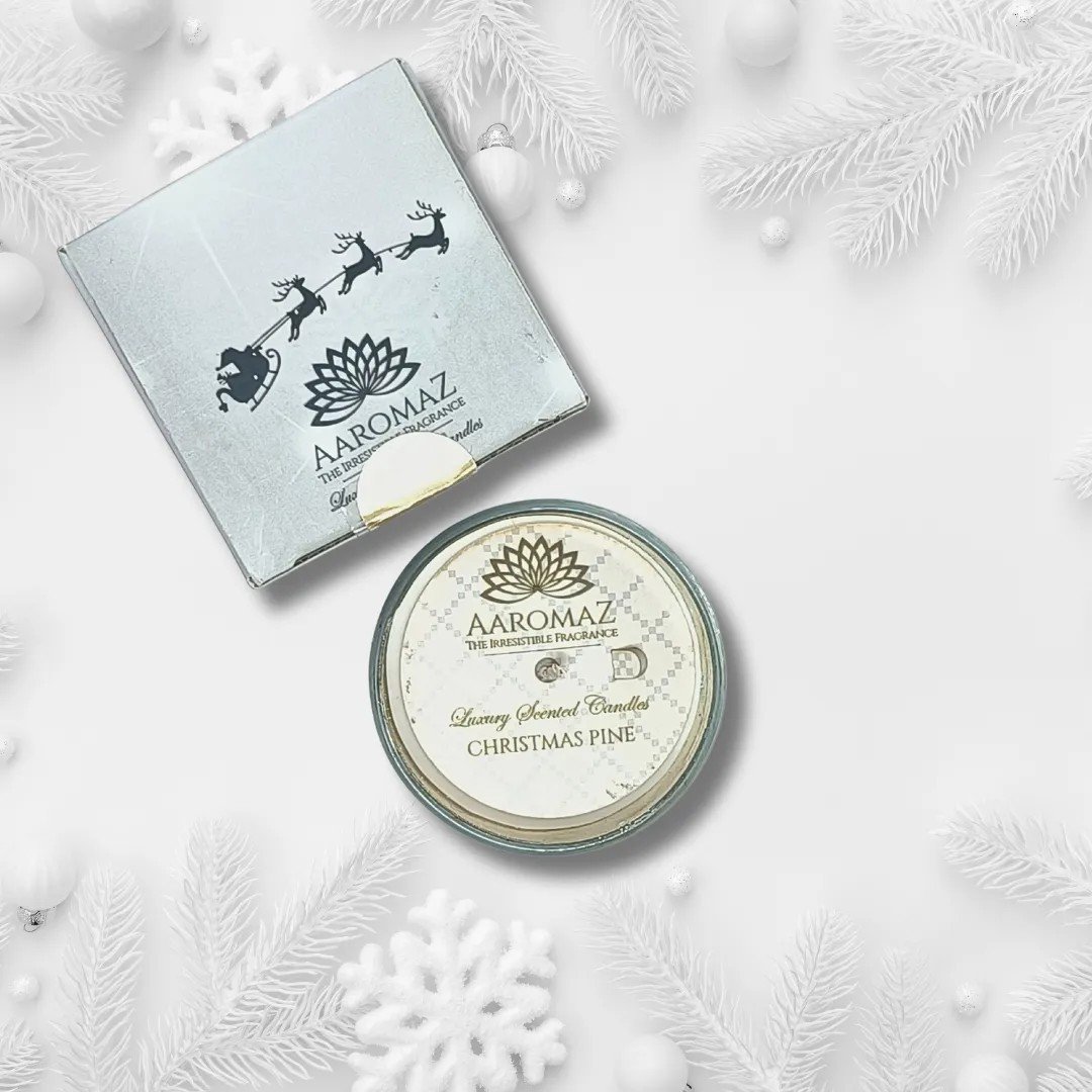 Christmas Pine Scented Candle – Fresh Evergreen Holiday Scent | AaromaZ |150g Silver Jar Christmas Pine Scented Candle Christmas Pine Scented Candle – Fresh Evergreen Holiday Scent | AaromaZ |150g Silver Jar