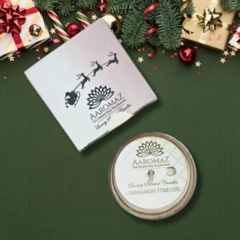 Cinnamon Streusel Scented Candle – Holiday Dessert-Inspired Fragrance | AaromaZ |150g Pink Jar