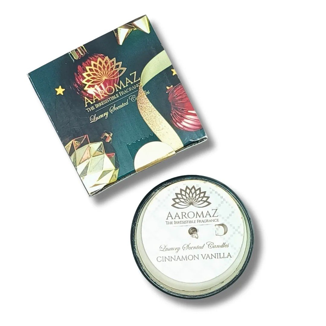 Cinnamon Vanilla Scented Candle – Sweet & Spiced Holiday Blend | AaromaZ|150G Green Jar Cinnamon Vanilla Scented Candle Cinnamon Vanilla Scented Candle – Sweet & Spiced Holiday Blend | AaromaZ|150G Green Jar