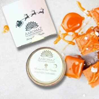 Golden Caramel Scented Candle – Sweet Holiday Indulgence | AaromaZ Christmas Collection |150g.