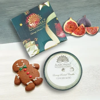 Ginger and Fig Scented Candle – Spiced & Sweet Holiday Charm | AaromaZ|150g.