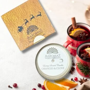 Orange and Clove Scented Candle – Zesty & Warm Holiday Fragrance | AaromaZ|150g