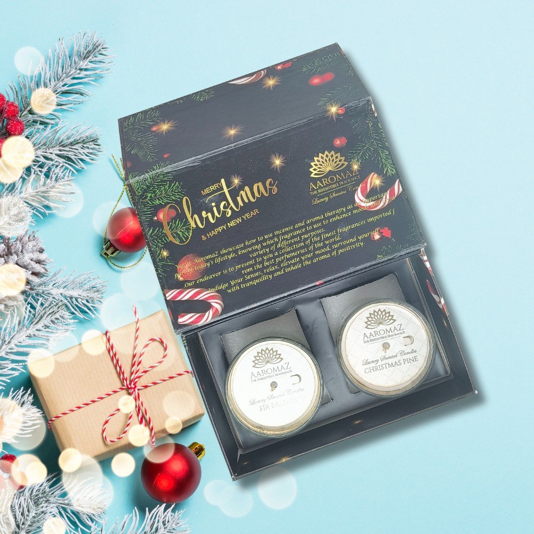 2-in-1 Scented Candle Set - Fir Balsam and Christmas Pine in Silver Mercury Jars – Holiday Edition by AaromaZ 2-in-1 Scented Candle Set Fir Balsam And Christmas Pine 2-in-1 Scented Candle Set Fir Balsam And Christmas Pine in Silver Mercury Jars – Holiday Edition by AaromaZ