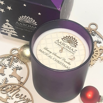 Magical Christmas Scented Candle – Pure Soy Wax in Festive Glass Jar(320g) | AaromaZ Christmas Collection